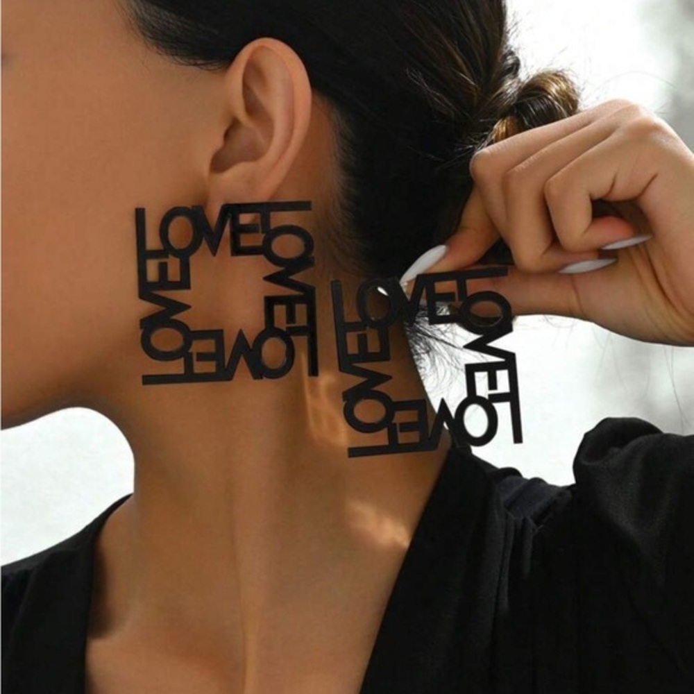 ✨Black LOVE Statement Earrings
